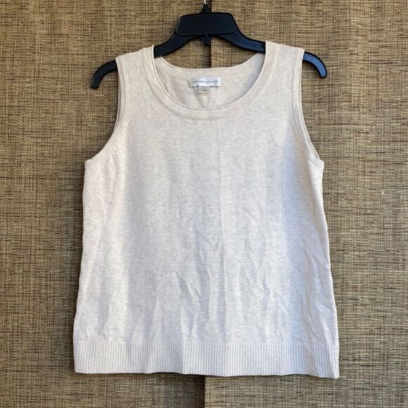 Christopher Banks white cotton knit tank top - Picture 1 of 6